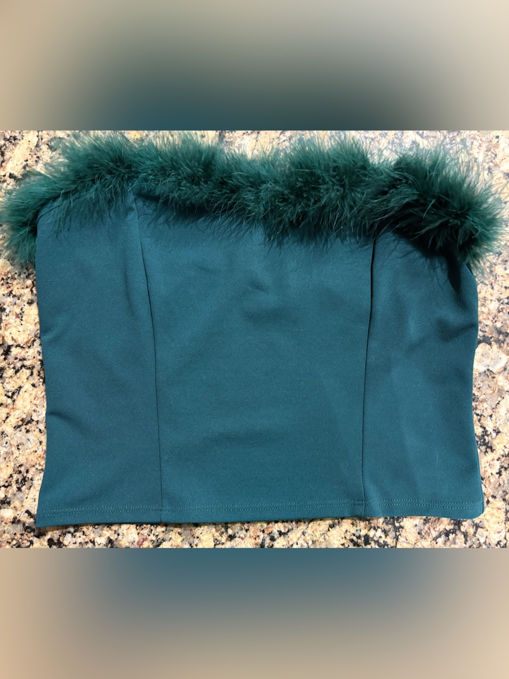 Papaya Teal Feather Trim Camisole